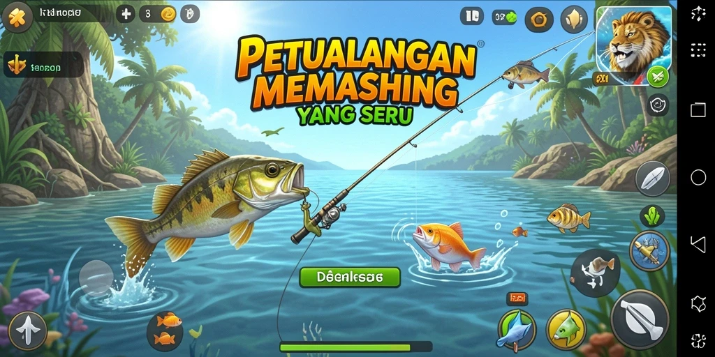 Tampilan screenshot 116X menunjukkan aksi memancing yang seru dan menegangkan.