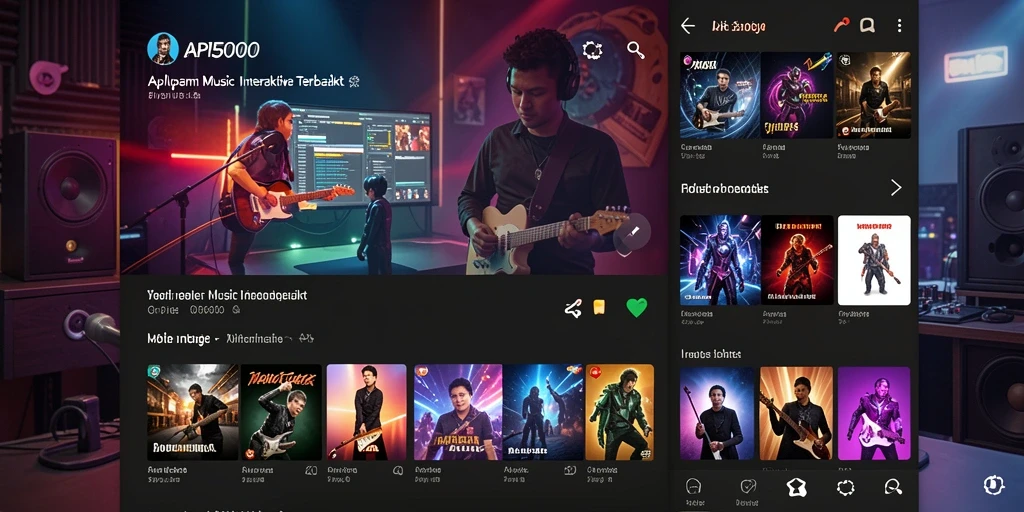 Screenshot utama dari API5000 menampilkan perpustakaan musik interaktif yang menarik.