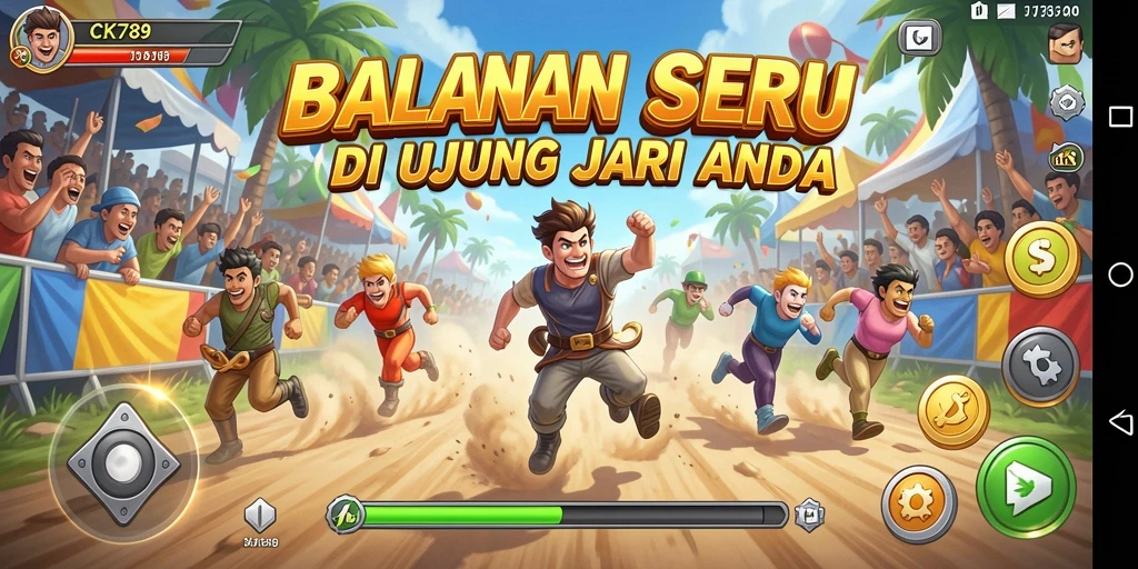 Tampilan gameplay balapan seru di CK789 dengan mobil kustom.
