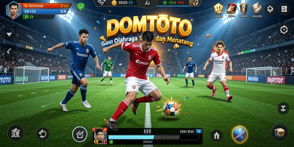 Screenshot gameplay DOMTOTO saat menyajikan pertandingan olahraga yang seru.