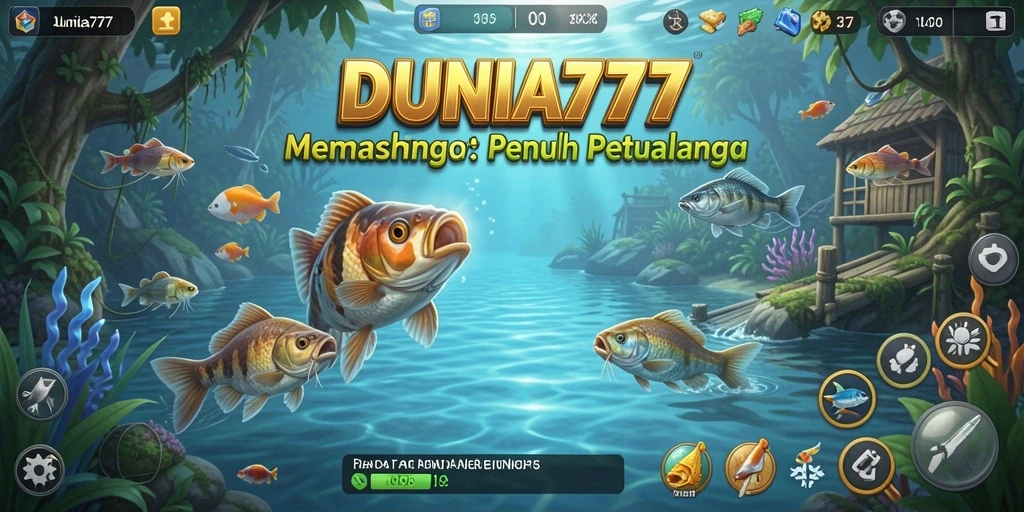 Screenshot gameplay DUNIA777 menampilkan aksi seru saat memancing.