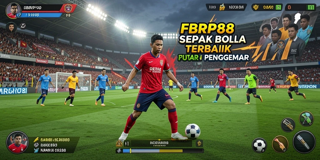 Tampilan gameplay FBRP88 dengan aksi menegangkan di lapangan sepak bola.
