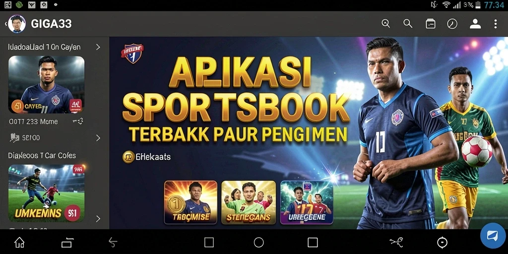 Tampilan gameplay dan antarmuka aplikasi GIGA33 yang menarik.
