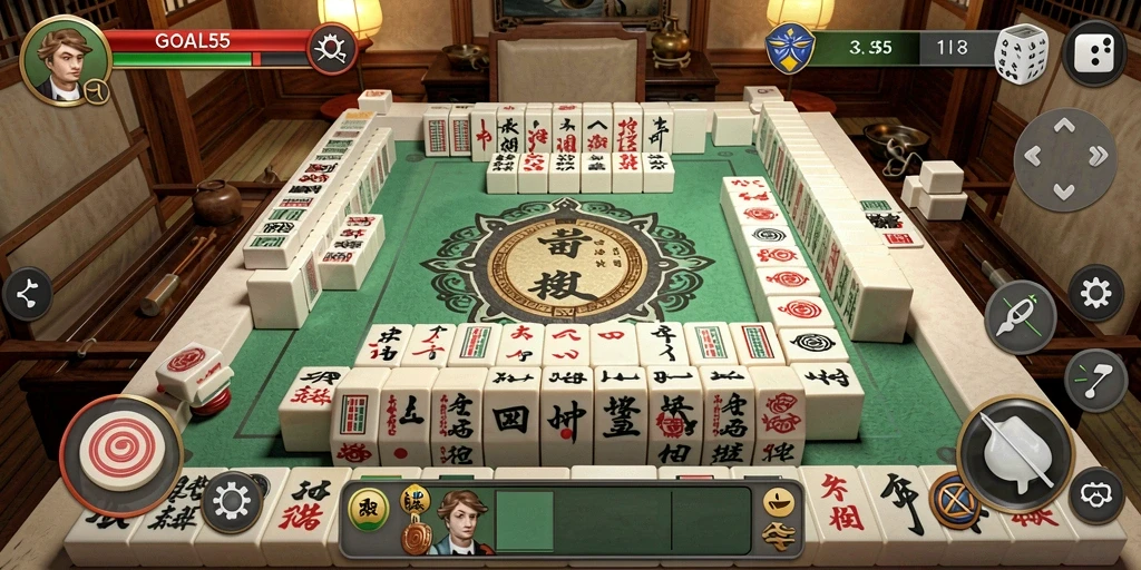Tampilan gameplay Mahjong yang menarik dalam GOAL55.