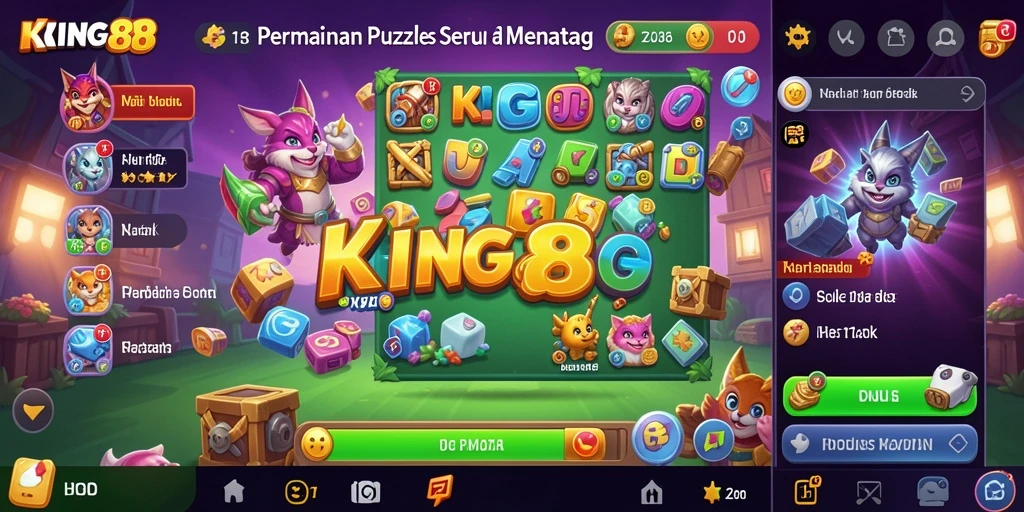 Tampilan gameplay KING88 yang seru dengan berbagai teka-teki menarik.