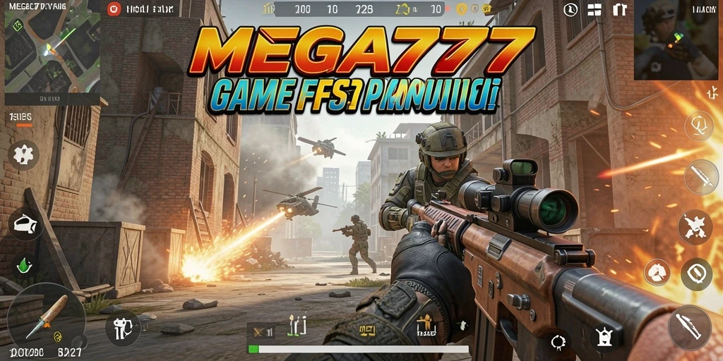 Tampilan aksi mendebarkan dalam gameplay MEGA777 FPS.