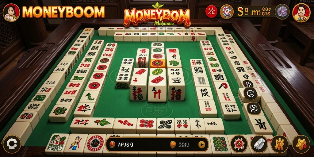 Gameplay <strong>MONEYBOOM</strong> yang seru dan penuh strategi Mahjong.