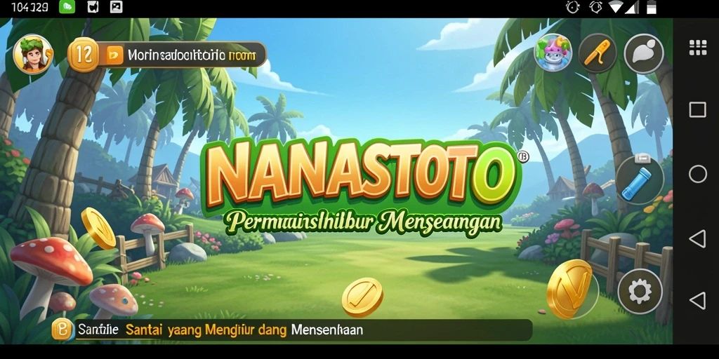 Tampilan gameplay NANASTOTO yang menyenangkan dan interaktif.