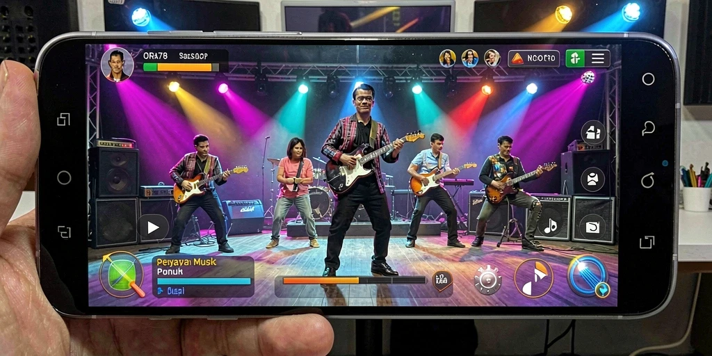 Tampilan gameplay <strong>ORA78</strong> yang menarik dan interaktif dalam permainan musik.
