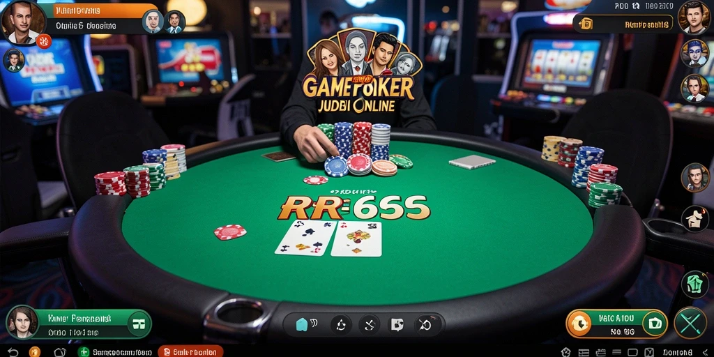 Tampilan gameplay poker yang menegangkan dan interaktif.