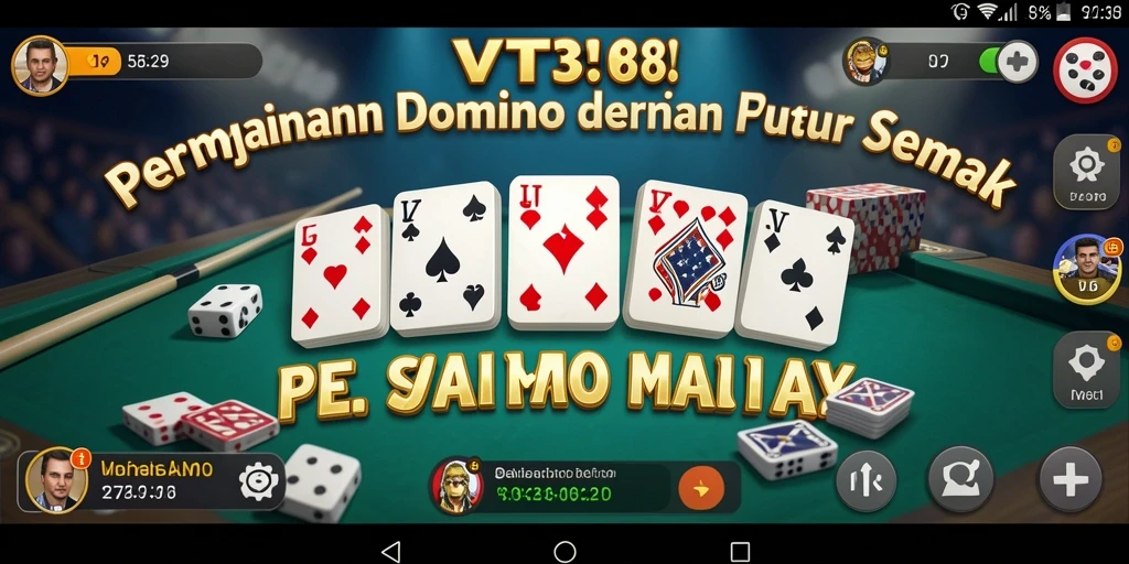 Tampilan gameplay seru dari VT38 saat bermain Domino.