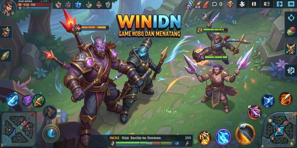 Tampilan gameplay seru dalam WINIDN yang menunjukkan aksi tim.