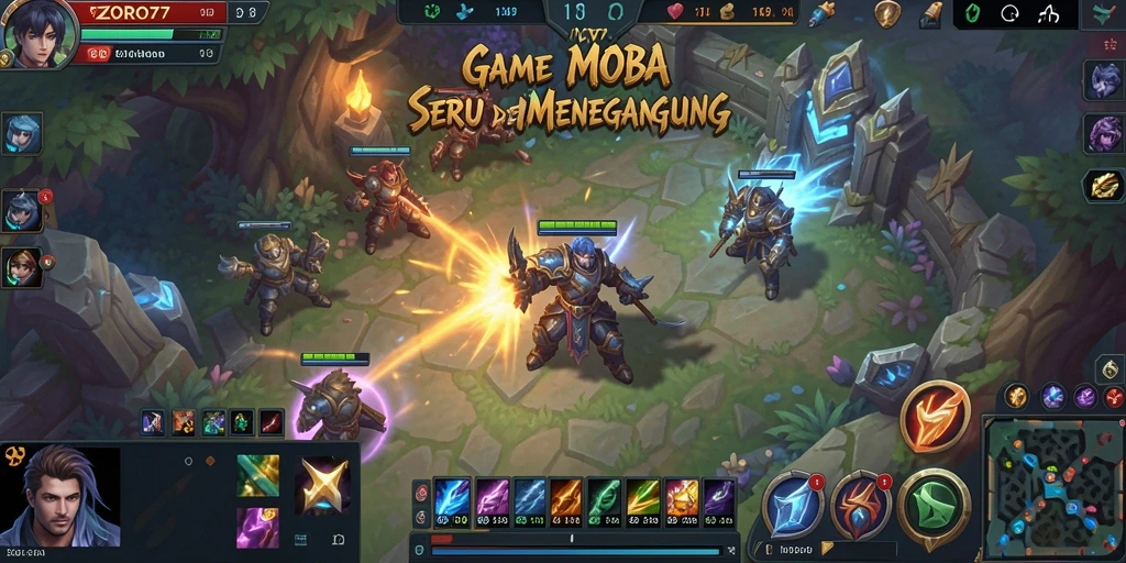Tangkapan layar menunjukkan karakter sedang beraksi dalam pertarungan MOBA.